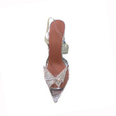 Diamante Butterfly PVC High Heel Sandals - 9cm